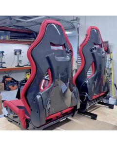 Pair of OEM Ferrari F8, SF90, 812 and 296 Carbon Race Seats. Red with Black