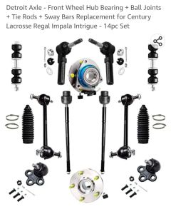 Front Wheel hub+bearing+ball joints+Tie Rods+Sway Bar Replacement