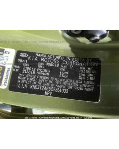 Passenger Tail Light Red Outer Surround Fits 12-13 SOUL 546921
