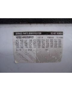 Frame Extended Cab 143.5" Wb Fits 99-02 SIERRA 1500 PICKUP 612